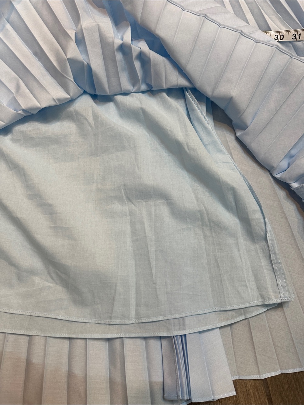 Babaton by Aritzia Skyline Blue Pleated Asymmetrical Skirt. NWT. Medium. - Picture 7 of 10